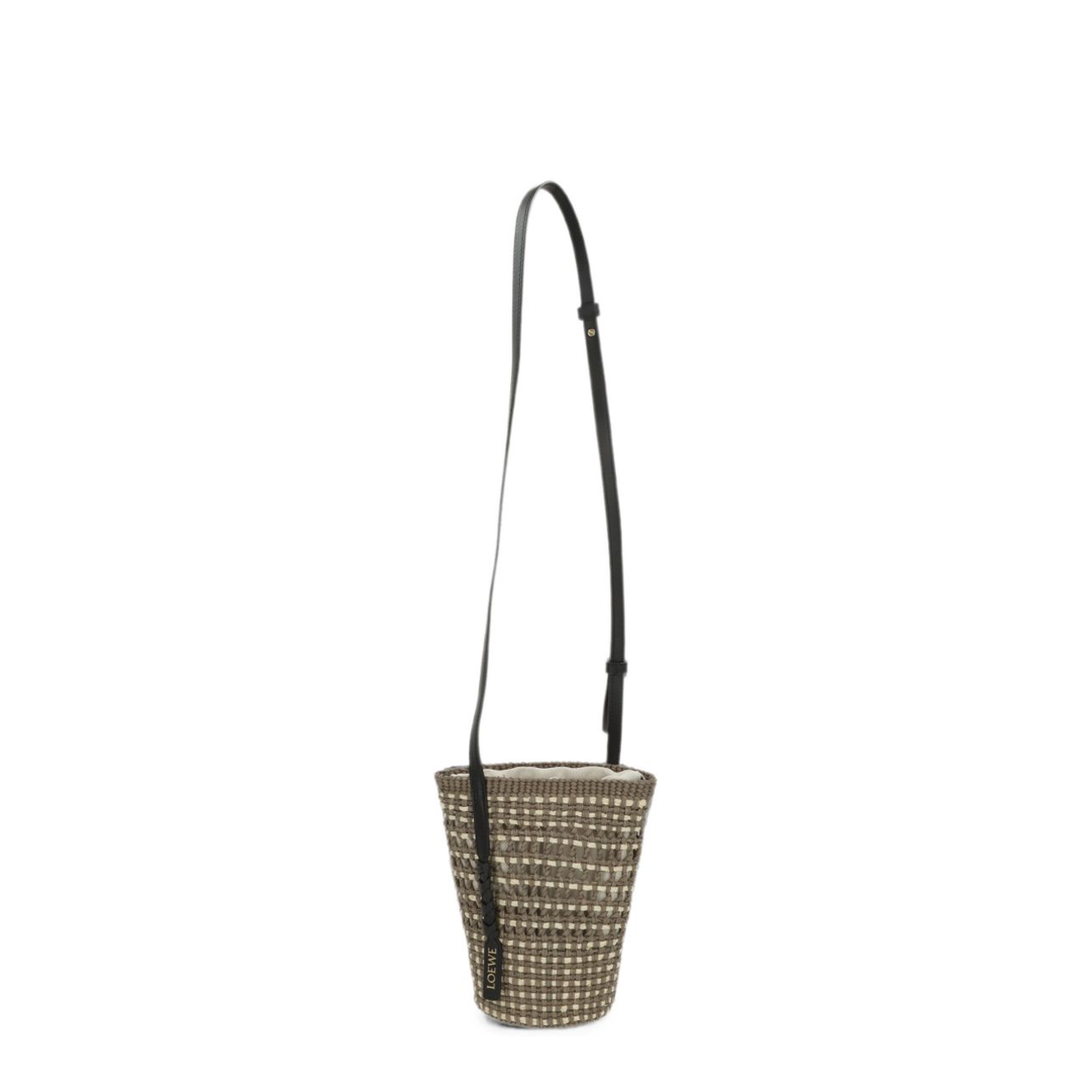Braid Pocket Iraca Palm Crossbody Bag - Khaki/Natural - Image 1