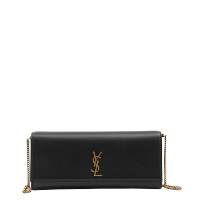 Kate Grain de Poudre Leather Clutch - Black - Image 1