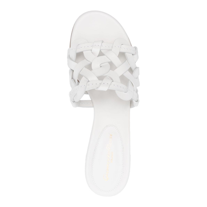 Leather Sandals In White - Image 3