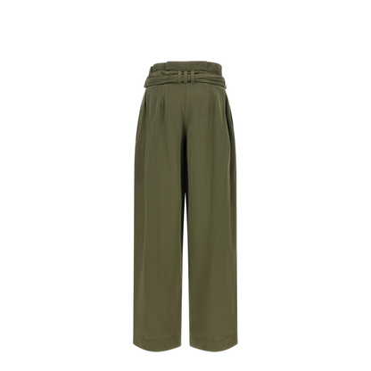 High-Waisted Denim Pants Green - Image 2