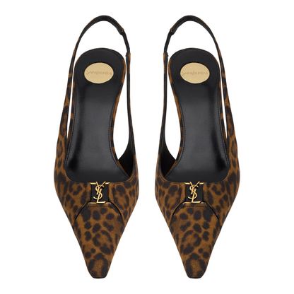 Slingback Pumps in Leopard Grosgrain - Image 2