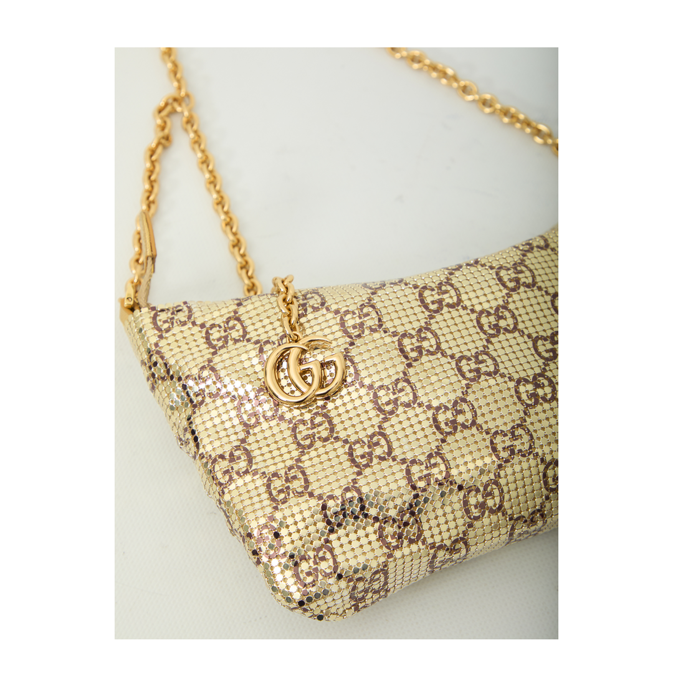 Metallized Evening Bag with Charm - Image 4