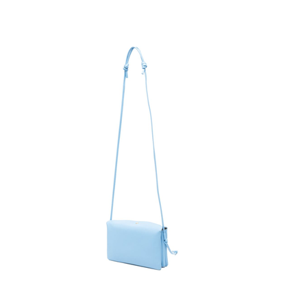 Trio Flap Mini Lambskin Crossbody Bag - Teal Blue - Image 5