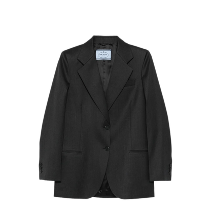 Notched-Lapels Wool Blazer - Image 1