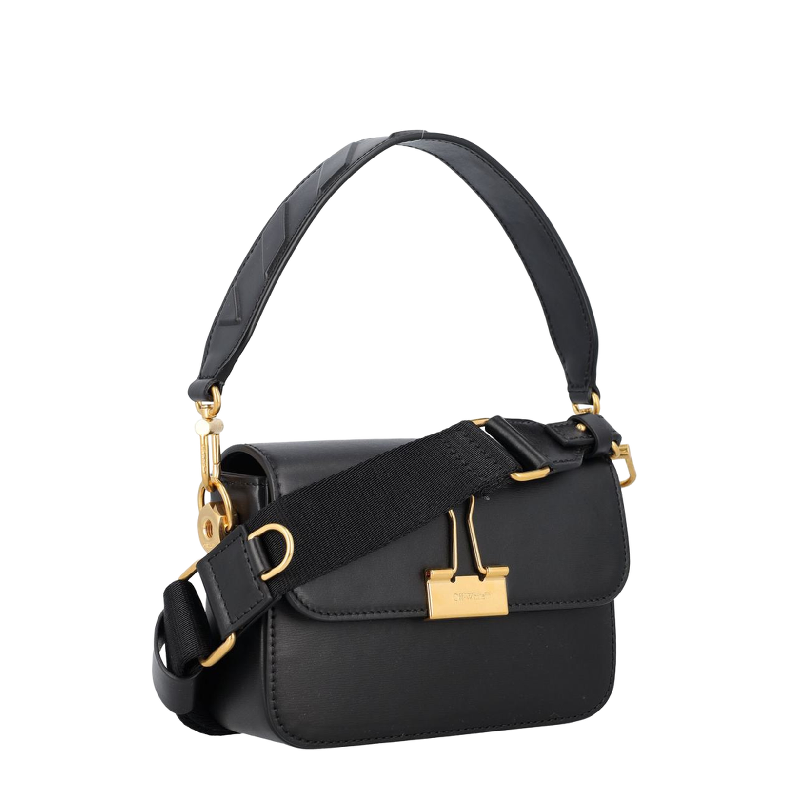 Plain Binder Black Leather Crossbody Bag - Image 2