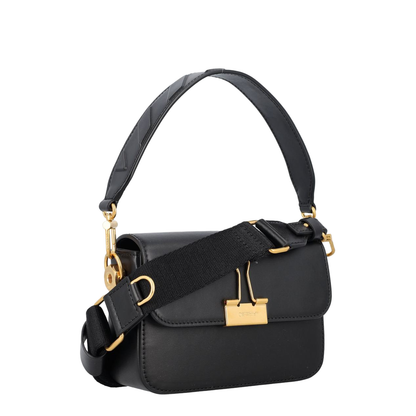 Plain Binder Black Leather Crossbody Bag - Image 2