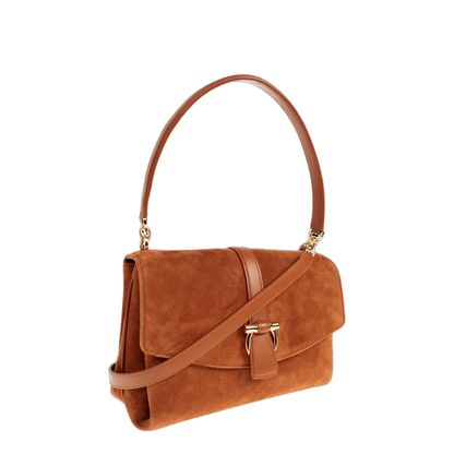 Gancini Suede Shoulder Bag - Naturale - Image 3
