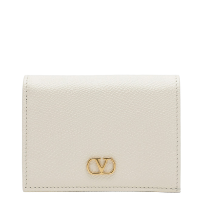 VLogo Signature Ivory Leather Wallet - Image 1