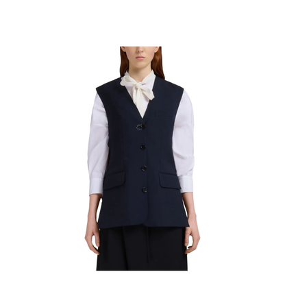 Wool Waistcoat with Side Slits - Image 2