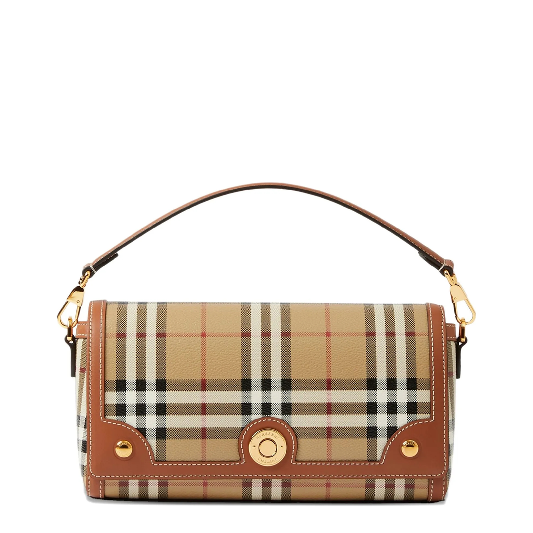 Note Coated Canvas Top Handle Bag - Archive Beige/Briar Brown - Image 1