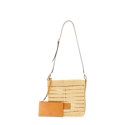 Perforated Raffia Shoulder Bag - Image 3