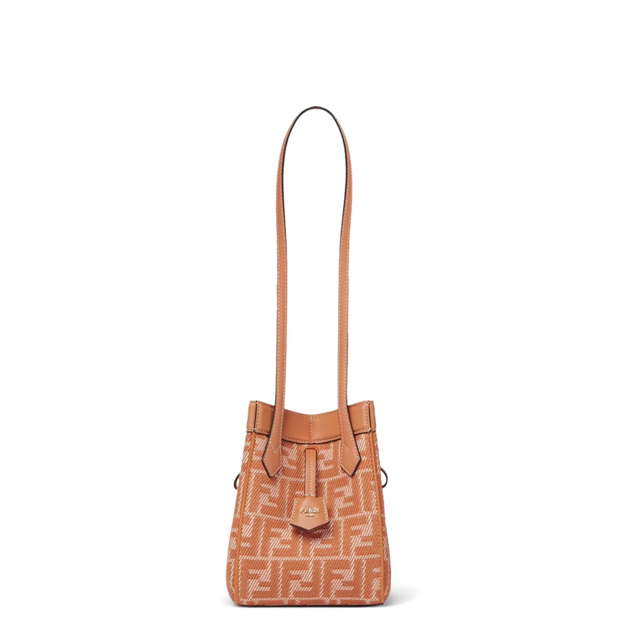 Origami Mini Denim Bucket Bags - Orange - Image 1