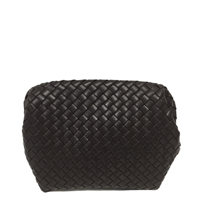 Intrecciato Leather Clutch Bags - Brown - Image 1