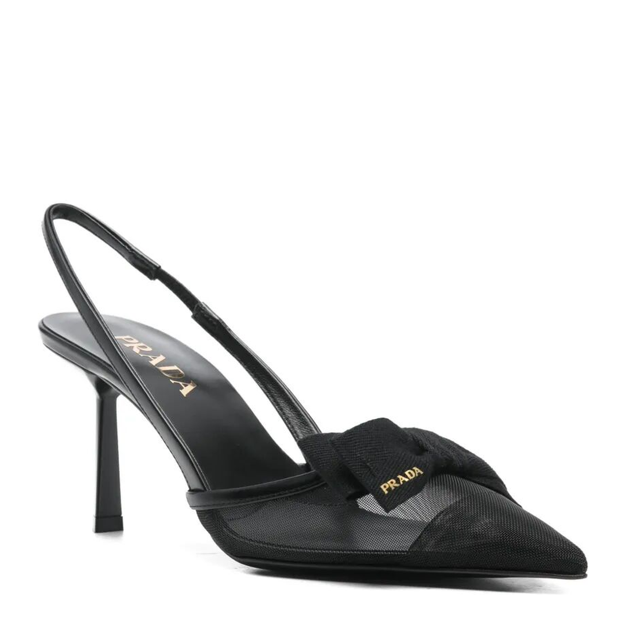 Bow Detail Mesh Slingback Pumps - Image 2