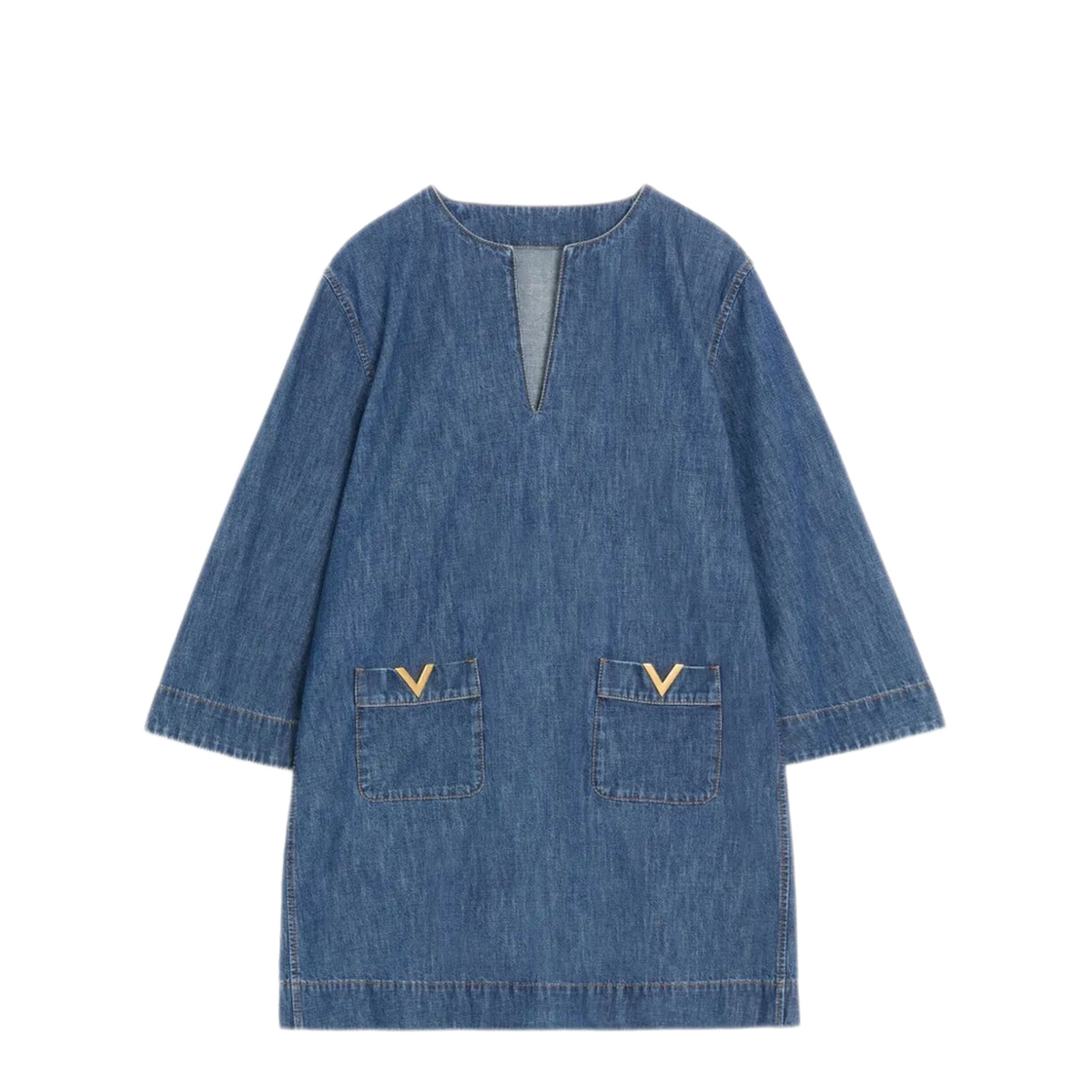 Vlogo Signature Denim Short Dress - Image 1