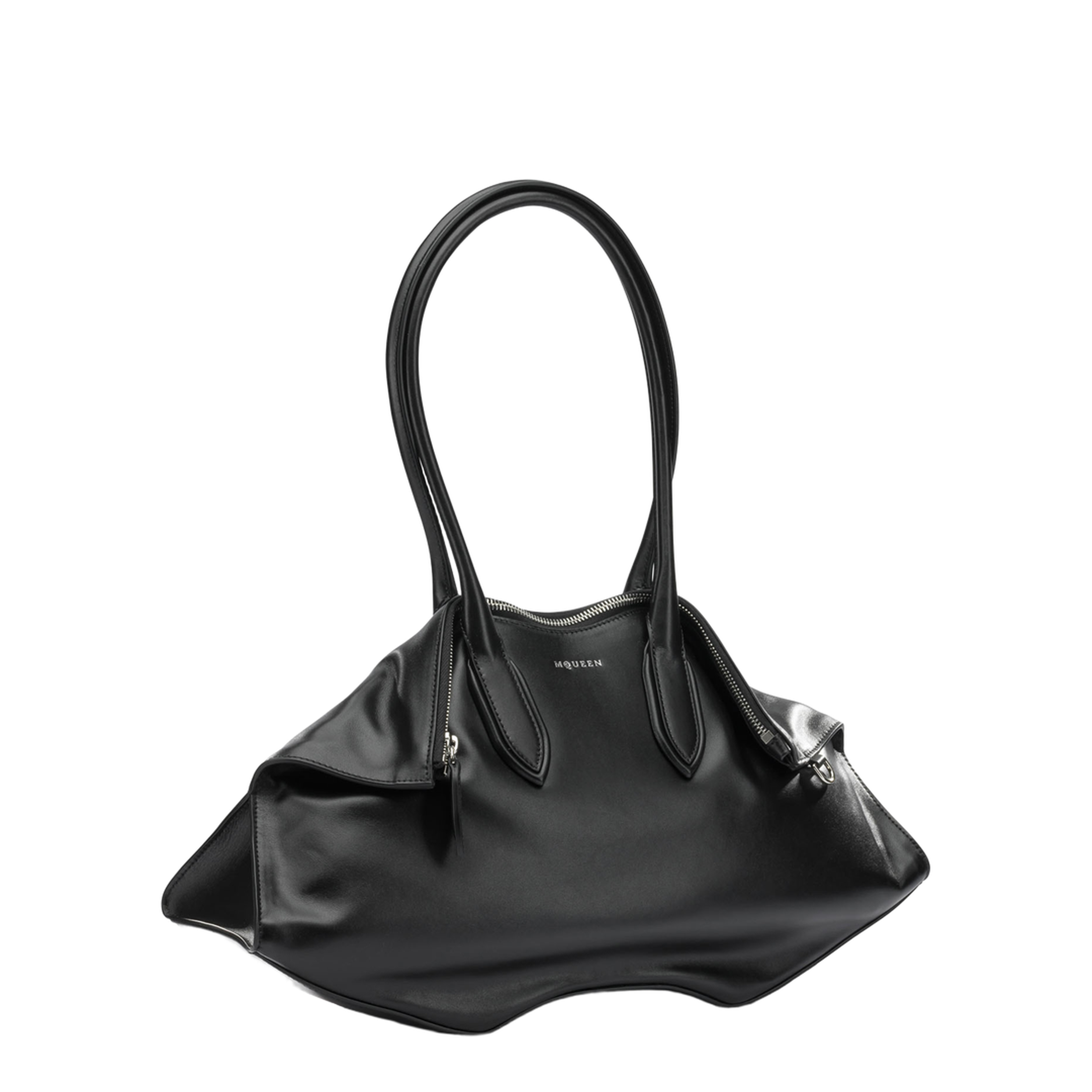 Manta Bag Medium Calf Leather Shoulder Bag - Black - Image 2