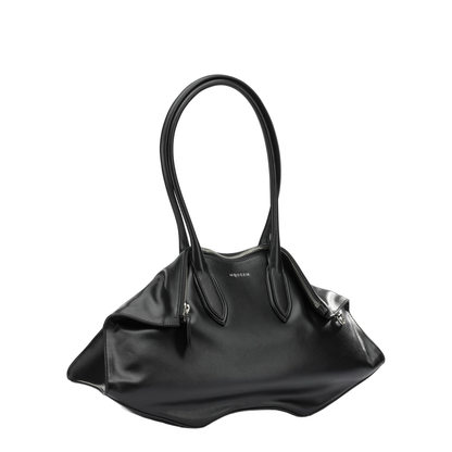Manta Bag Medium Calf Leather Shoulder Bag - Black - Image 2