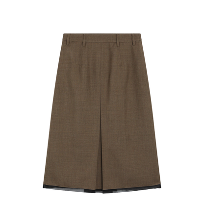 Tobacco-colored wool skirt - Image 2