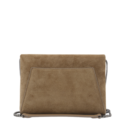 Suede Clutch Bag Brown - Image 4