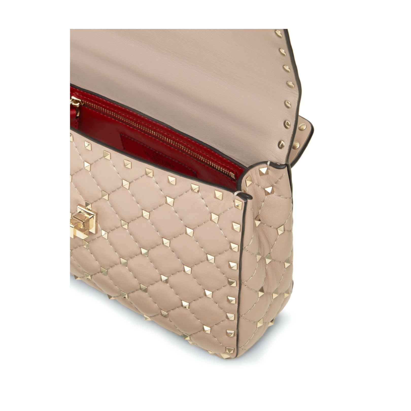 Medium Nappa Rockstud Spike Bag in Poudre - Image 4