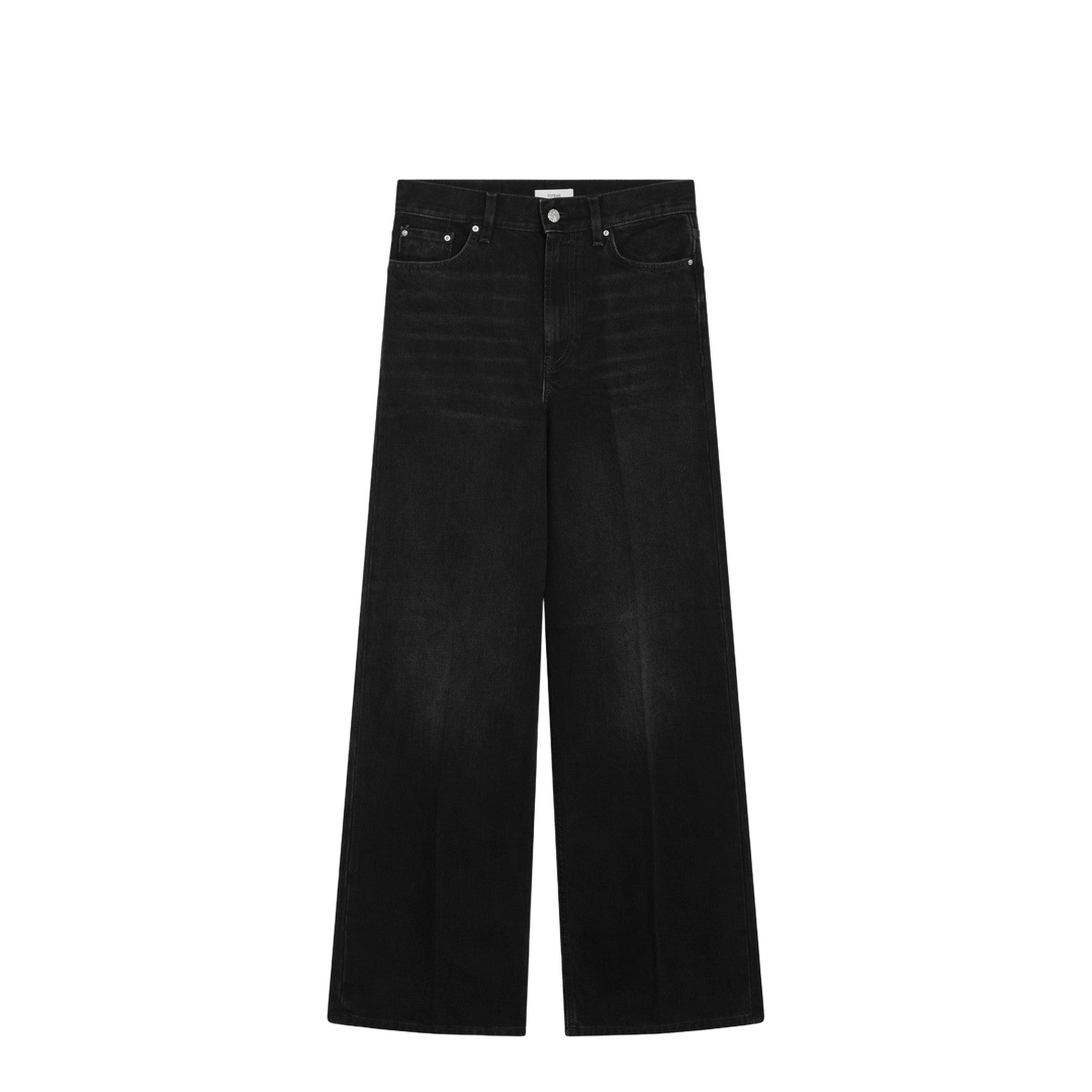 Black Faded Effect Jeans in Organic Cotton - Image 1