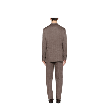 Double-Breasted Leisure Suit - Brown - Image 2