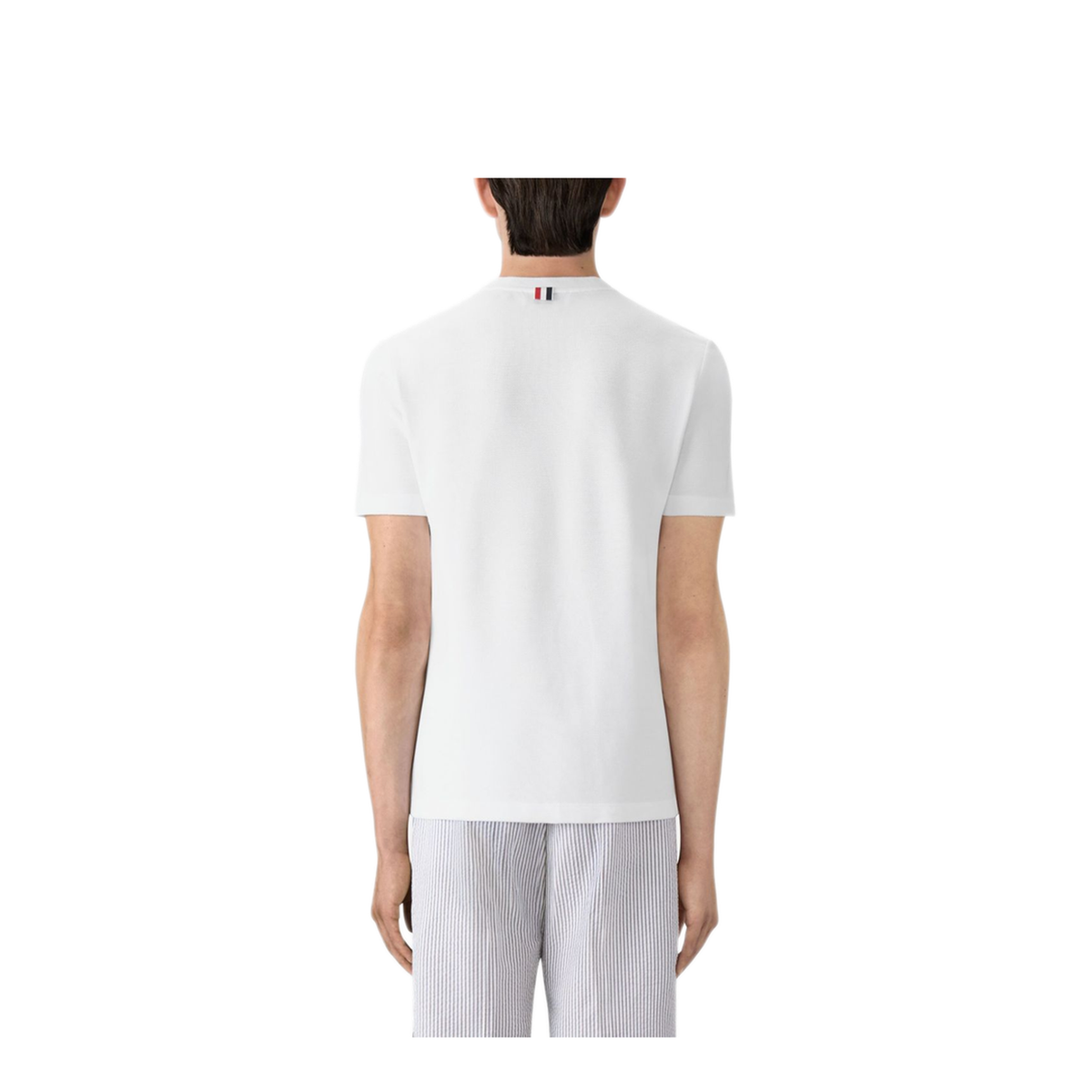 Short Sleeve Tee With Engineered 4 Bar Stripe In Classic Pique - Image 5