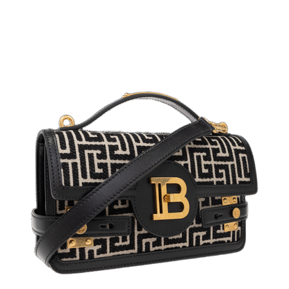 B-Buzz Shoulder Bag in Calfskin and PB Jacquard Canvas - Image 4