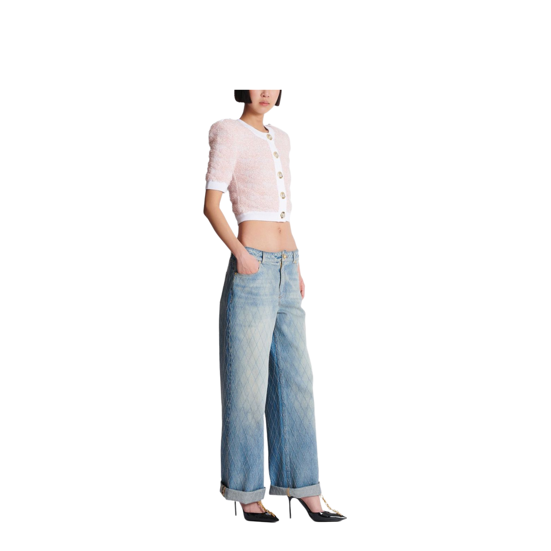 Short-Sleeved Knit Cardigan - Image 2