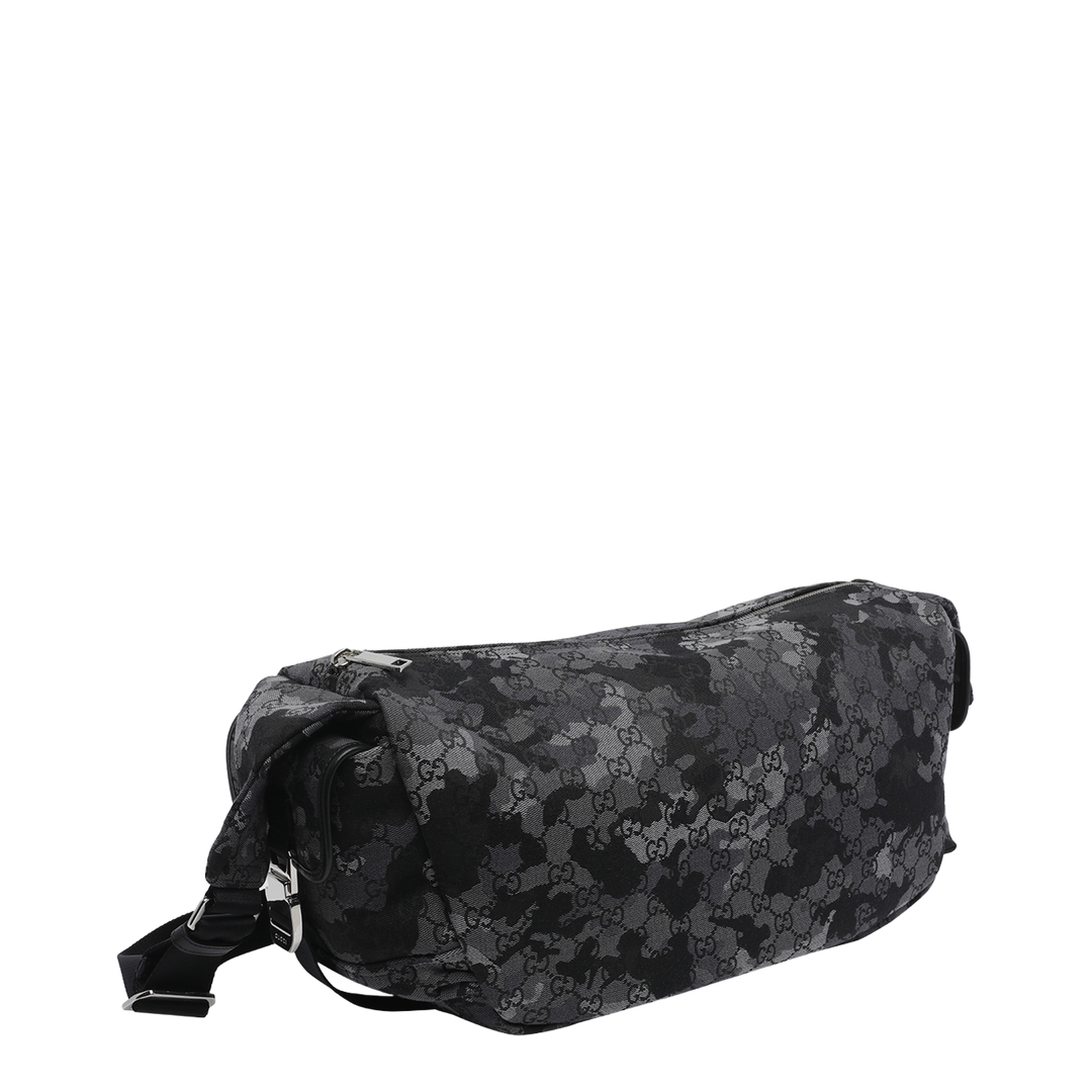 GG Canvas Large Canvas Crossbody Bag - Black and Grey Camouflage - Image 1