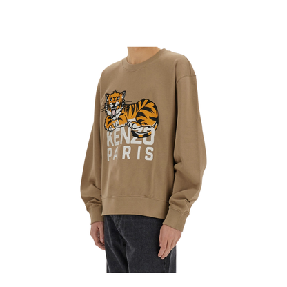 Happy Tiger Embroidered Sweatshirt in Cotton - Image 4