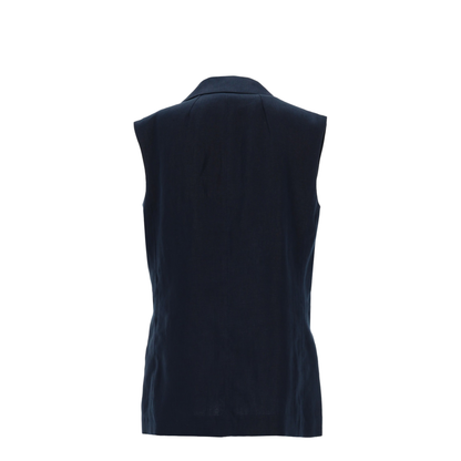 Double-Breasted Linen Mat Vest - Image 2
