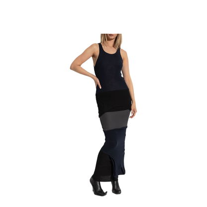 Upside Down Dress in Navy Blue/Gray - Image 4