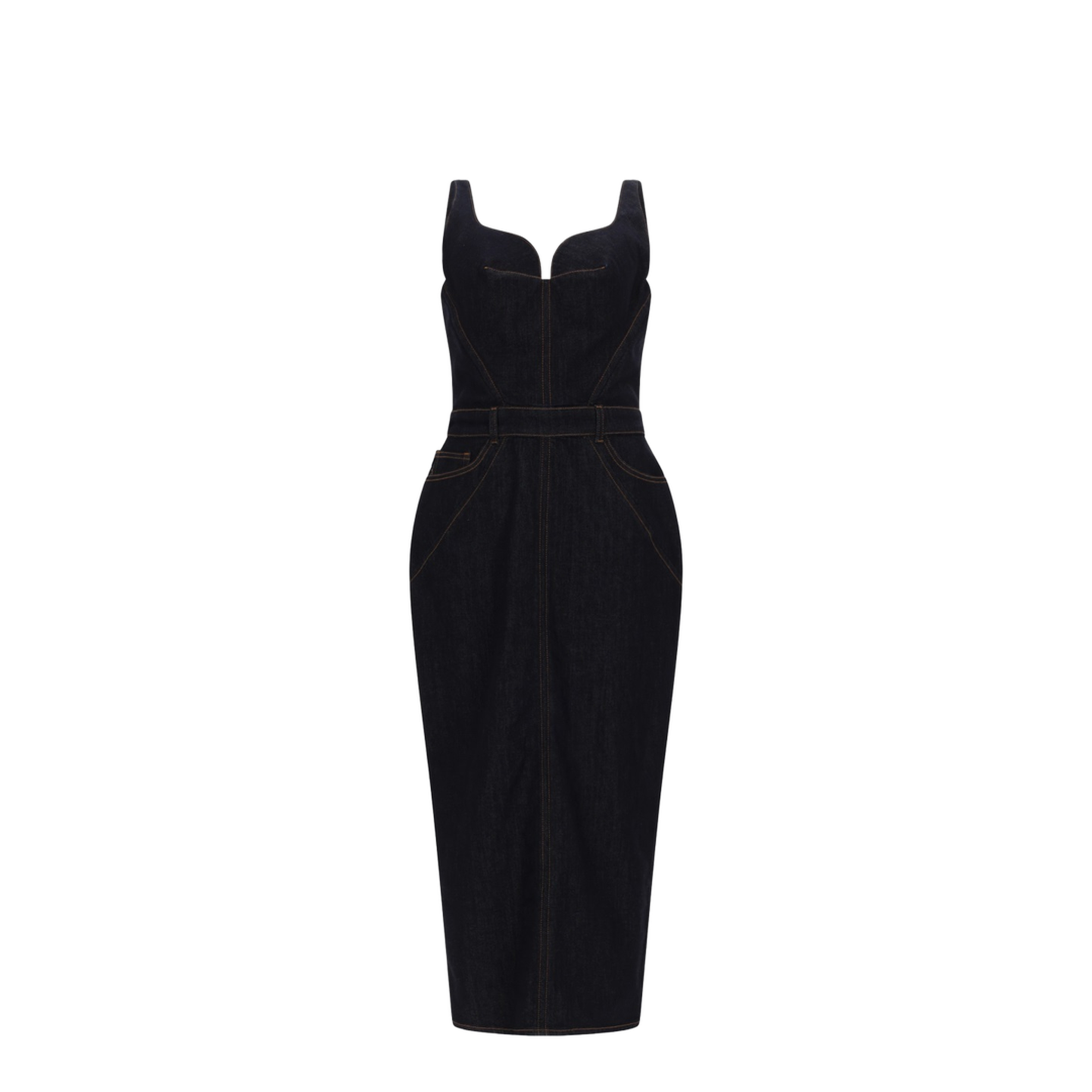 Sheath Dress In Raw Denim - Image 1