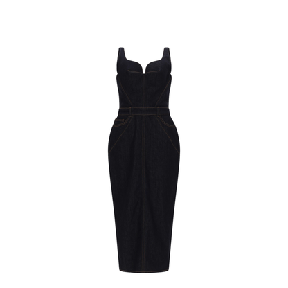 Sheath Dress In Raw Denim - Image 1