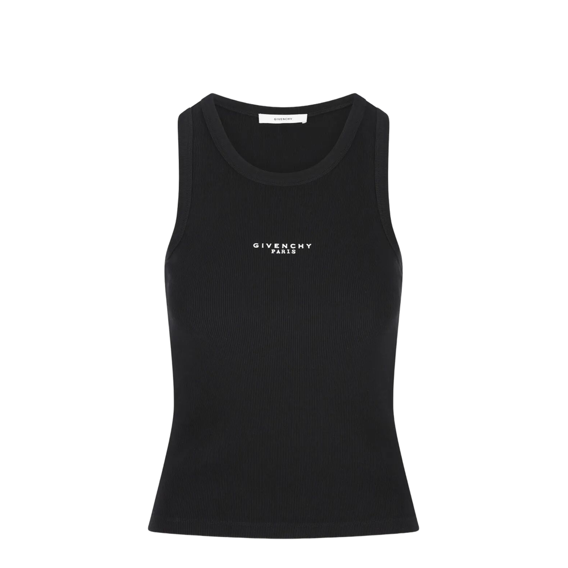 Slim-Fit Cotton Tank Top with Paris Print - Image 1