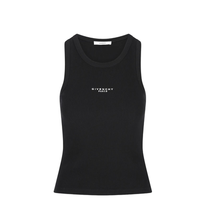 Slim-Fit Cotton Tank Top with Paris Print - Image 1
