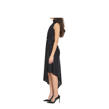Long Asymmetric Dress In Stretch Fabric - Image 3