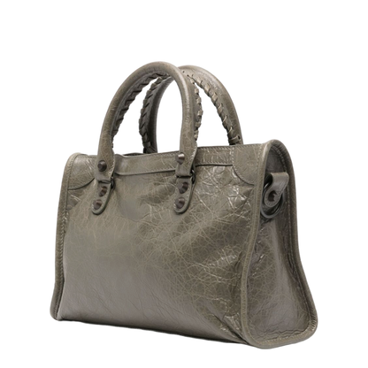 Le City Small Storico Fine-Grained Lambskin Leather Top-Handle Bag - Army Green - Image 3