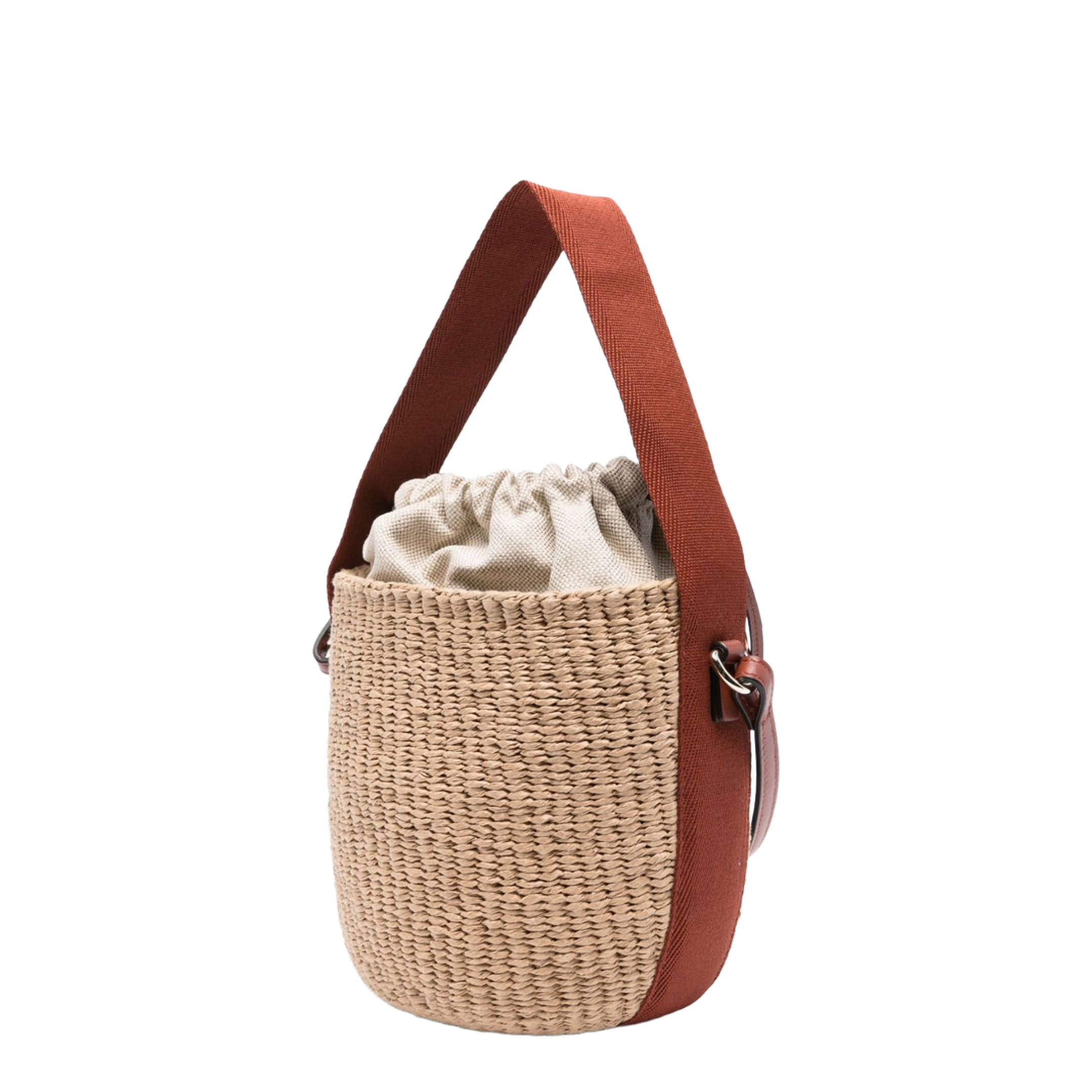 Horse Medal Small Raffia Basket Bag - Beige - Image 2