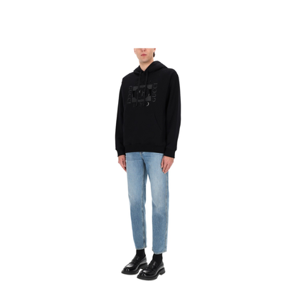 Cotton Jersey Sweatshirt with Print in Black - Image 2