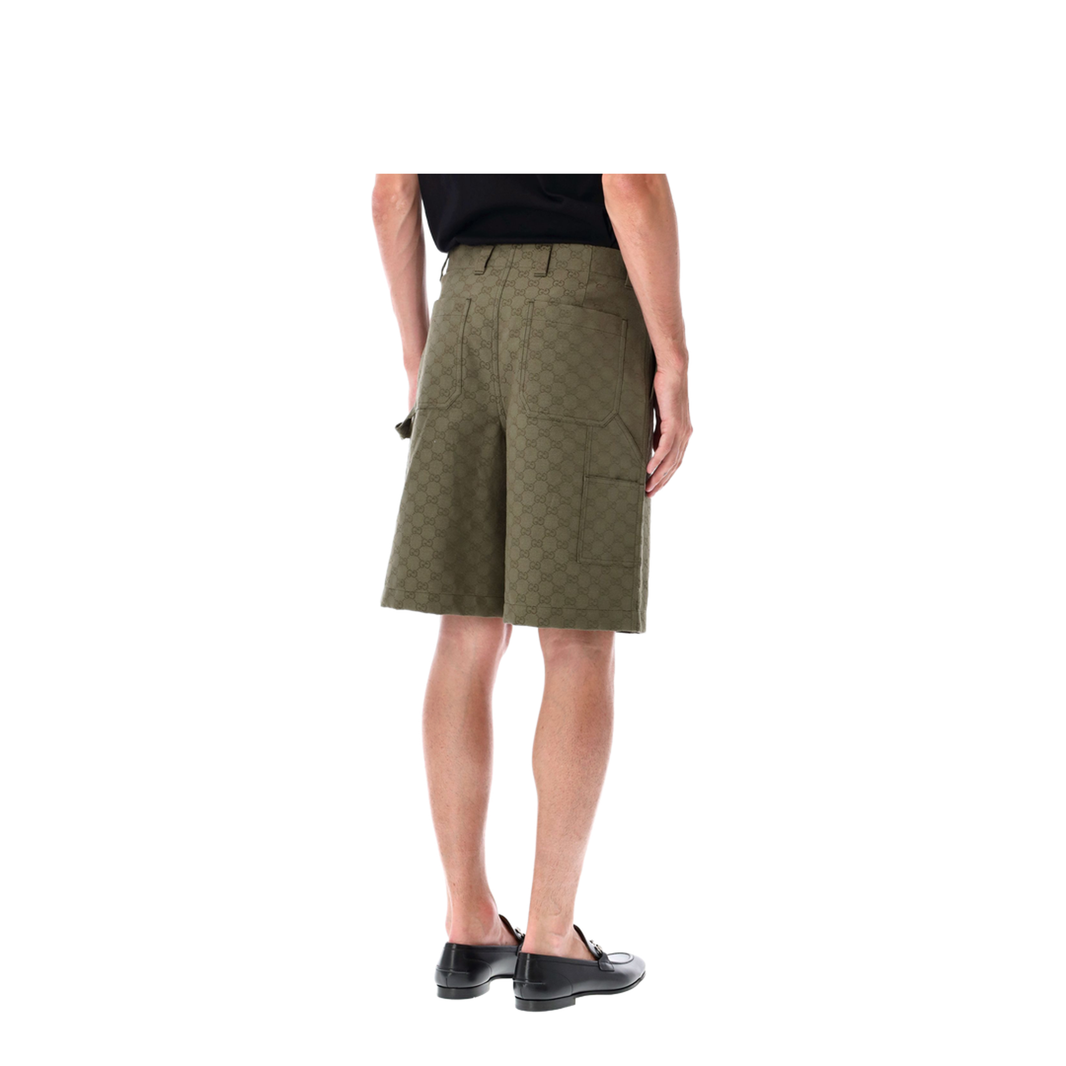 GG Canvas Shorts in Forest Green - Image 2