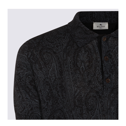 Men's Pattern Polo Shirt Blue - Image 6