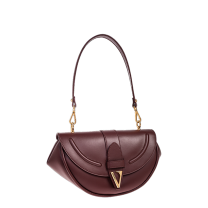 Virtus Small Calf Leather Shoulder Bag - Burgundy - Image 3