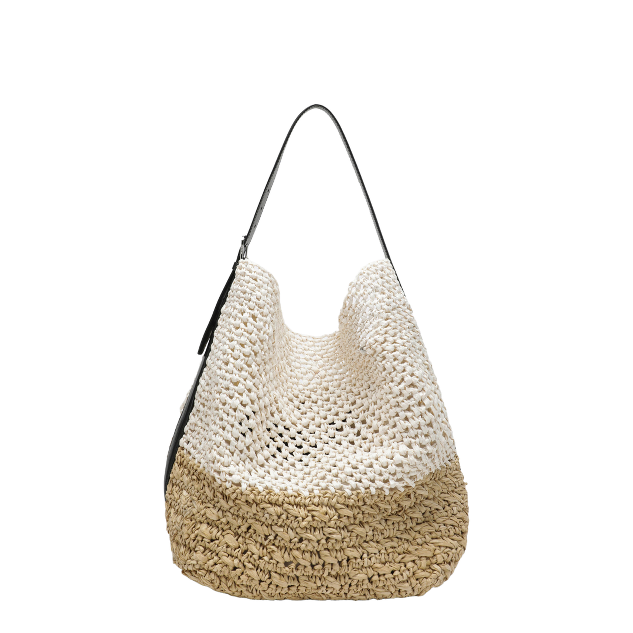 Paper Raffia Tote - Ecru/Vanilla - Image 1