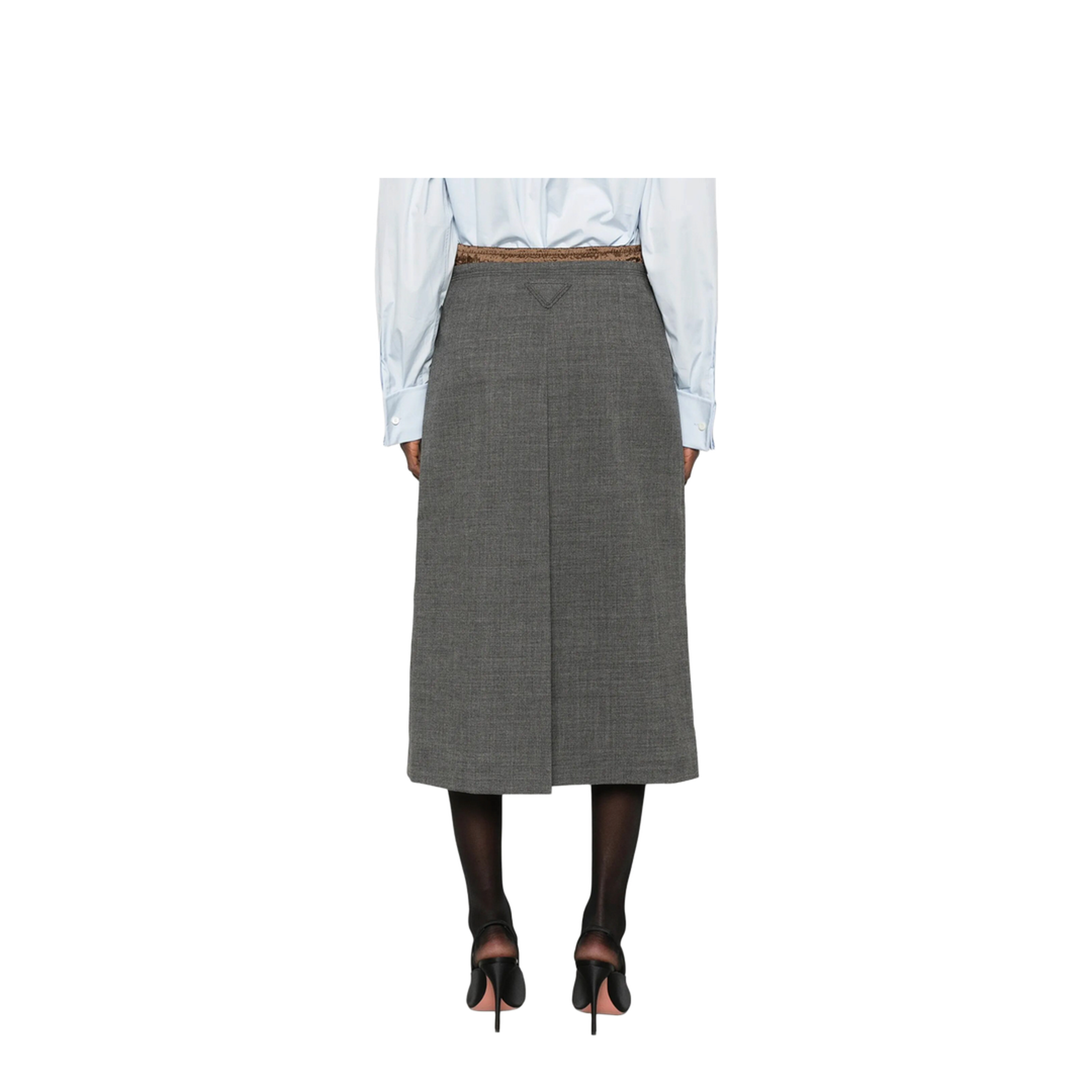 Pleated Wool Midi Skirt - Image 3