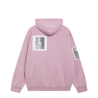 Antique Pink Cotton Jersey Zip-Up Hoodie - Image 2