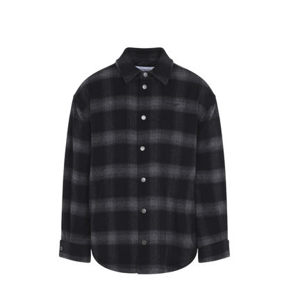 Flannel Wool Overshirt Padded Coat - Image 3