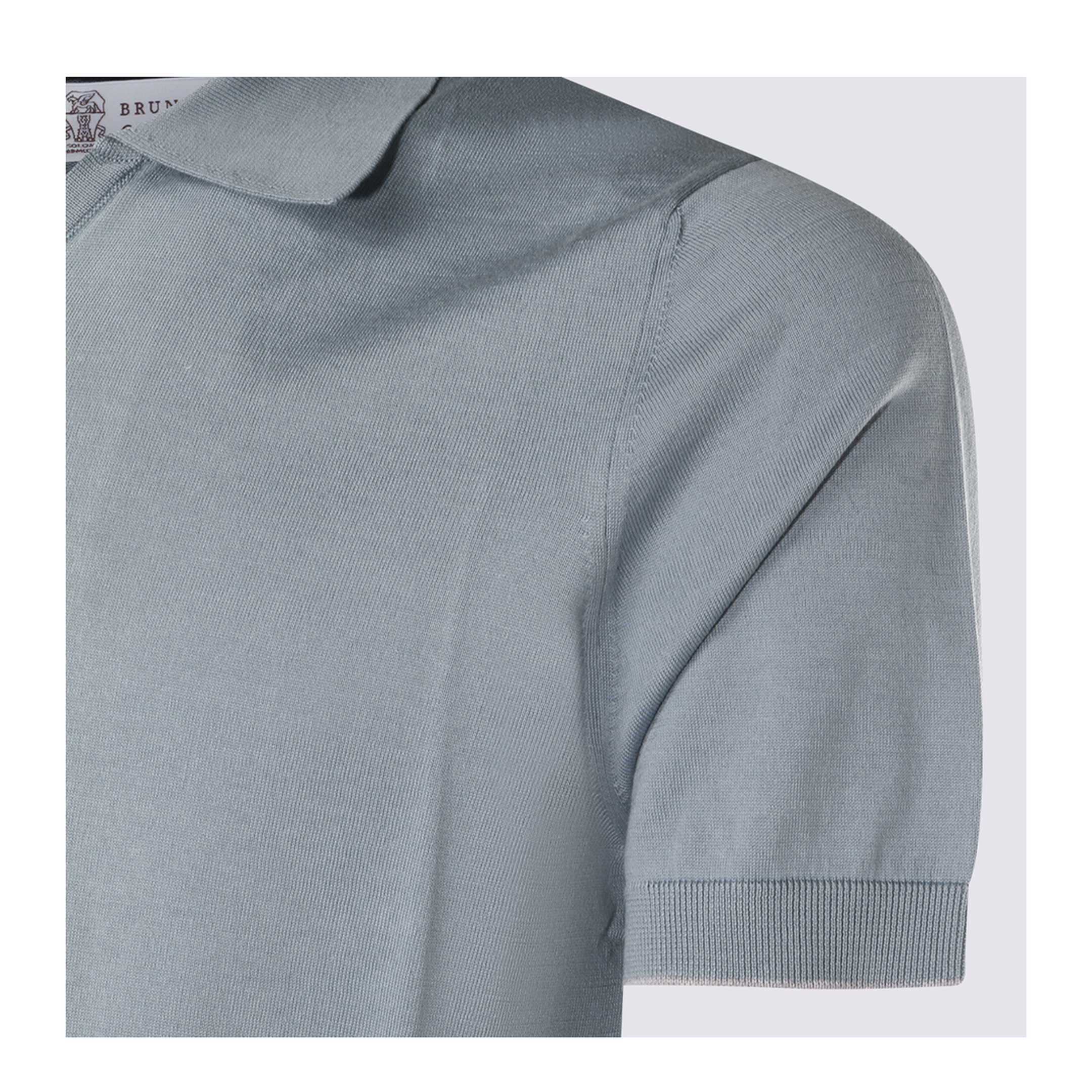 Polo Shirt Silk Nylon Blue - Image 6