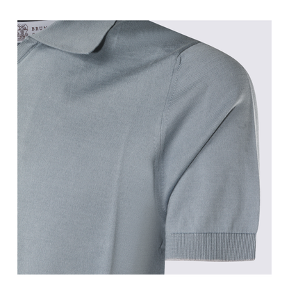 Polo Shirt Silk Nylon Blue - Image 6